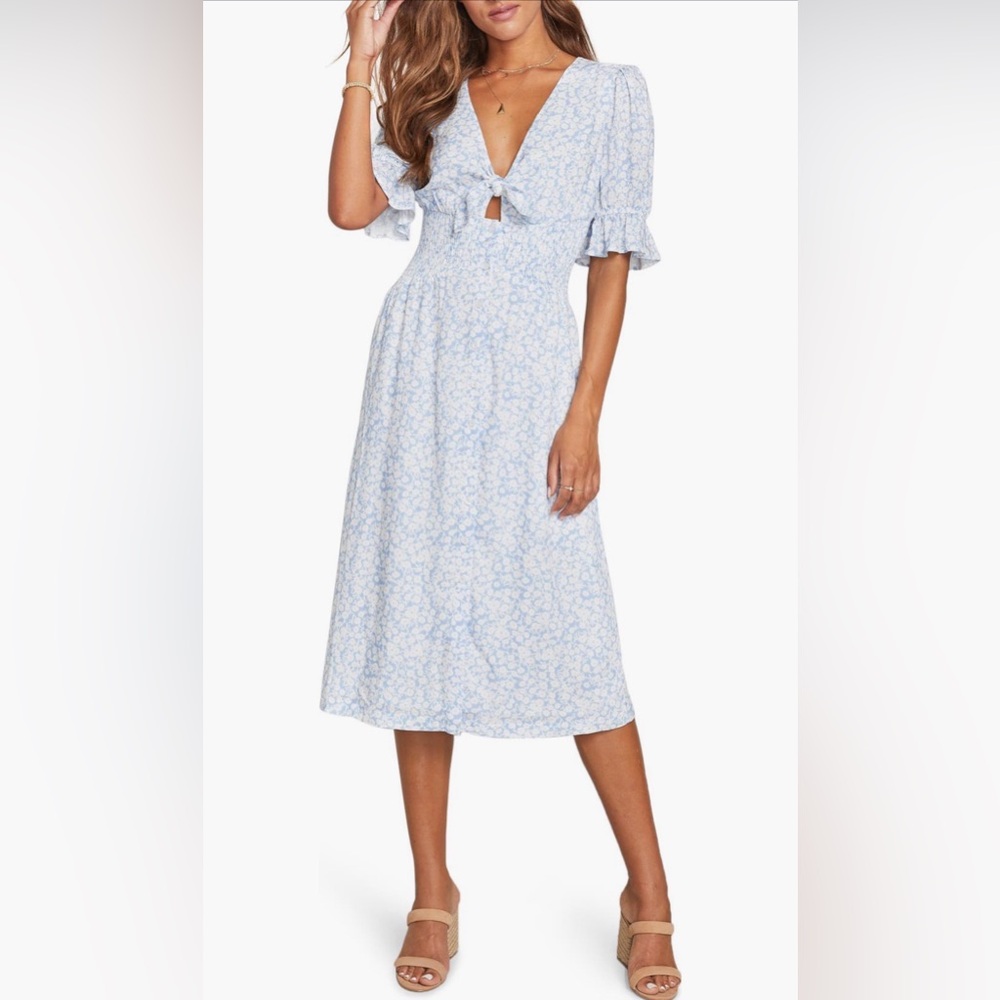Wander My Way Tie Front Midi Dress